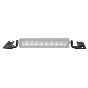 Jeep Wrangler JL Light Mounts - Center Hood - Go Rhino - 10in Single Row LED Bar - Textured Black - `18-`20